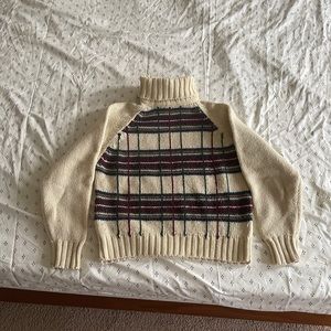Vintage Cream Plaid Turtleneck
